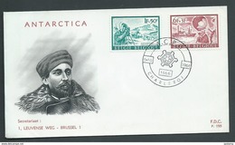 Belgium Antarctic 1966 Charity Issue Pair On Illustrated FDC Unaddressed - 1961-1970