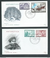 Belgium Antarctic 1966 Charity Issue 4 Values On 2 Illustrated FDC Unaddressed - 1961-1970