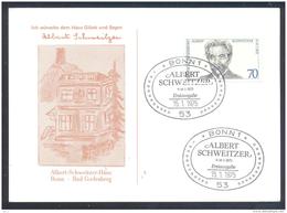 Germany Deutschland 1975 Card: Health Medicine Medizin Medecine; Albert Schweitzer House; Nobel Prize 1952 Peace - Albert Schweitzer