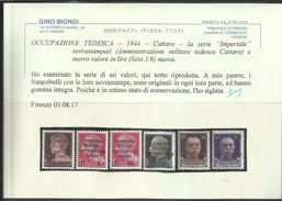 OCCUPAZIONE TEDESCA DI CATTARO 1944 SERIE COMPLETA COMPLETE SET MNH CERTIFICATO - Occ. Allemande: Cattaro