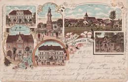 Litho AK Bärwalde Neumark Mieszkowice Hotel Deutsches Haus Schützenhaus A Güstebiese Oder Gozdowice Falkenwalde Sellin - Neumark