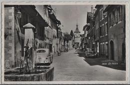 St. Prex - Partie Du Village, Fontaine, Oldtimer VD 18559, Animee - Photo: Perrochet No. 3806 - Saint-Prex