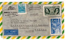 Lettre Recommandée DeSao Paulo (22.12.1950) Pour Malmersbach - Storia Postale