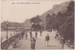 MONACO,Monté Carlo,PRINCIPATU DE MUNEGU,les Terrasses En 1927,banc Public,,belle Vue Sur Les Habitants De L´époque - Other & Unclassified