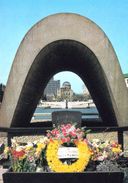 Japan - Hiroshima - The Atomic Bomb Memorial Dome Seen From The Memorial Epitaph - Hiroshima