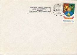 63588- MONTH OF HORTICULTURE NATIONAL EXHIBITION SPECIAL POSTMARK ON COVER, COAT OF ARMS STAMP, 1980, ROMANIA - Briefe U. Dokumente