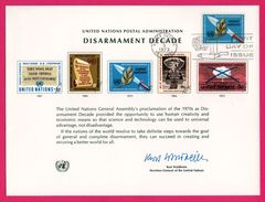 Encart - FDC - United Nations Postal Administration - Disarmament Decade - KURT WALDHEIM - New York - 1973 - FDC