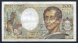 490-France Billet De 200 Francs 1985 U027 - 200 F 1981-1994 ''Montesquieu''