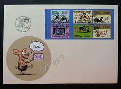 Finland Cartoons - Friendship Viivi And Wagner 2003 Cartoon Animation Pig Dancing Letter (stamp FDC) *self-adhesive - Covers & Documents