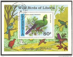 Liberia 1977 Mi# Block 85 Used - Birds Of Liberia / Gold Coast Touraco - Cuculi, Turaco
