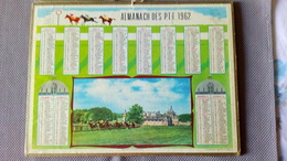 Almanach Des P.T.T. 1962  -LES COURSES à CHANTILLY - CHEVAUX - Nièvre - Calendrier OLLER - - Big : 1941-60