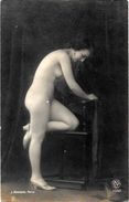 CPA Ancienne Femme Nue Pin Up Nu Féminin éros Académique Artistique érotisme Dos Non Carte Postale Mandel - Pin-Ups