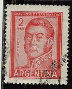 ARGENTINA 1959 1970 1961 JOSE DE SAN MARTIN 2p USATO USED OBLITERE' - Used Stamps