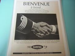 ANCIENNE PUBLICITE VOYAGE SABENA BIENVENUE A BORD 1963 - Werbung