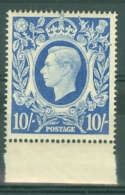 G.B.: 1939-48   KGVI    SG478b   10/-   Ultramarine    MNH - Unused Stamps