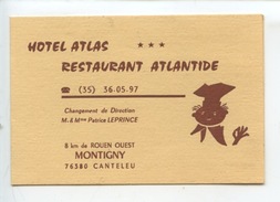 Montigny - Canteleu : Hotel Atlas Restaurant Atlantide Changement De Propriétaire : Patrice Leprince (3 Scan) - Canteleu
