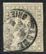 TIMBRE OBLITERE GRIS FIL DE SOIE VERT 1857 C/.S.B.K. Nr:21G. Y&TELLIER Nr:25. MICHEL Nr:19. PAPIER EPAIS. - Used Stamps