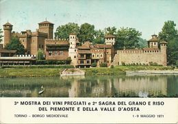 Torino (Piemonte) Castello E Borgo Medioevale, Pubblicitaria 3^ Mostra Vini Pregiati, 2^ Sagra Grano E Riso, Maggio 1971 - Fiume Po