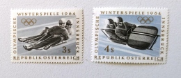 AUTRICHE Bobsleigh, Jeux Olympiques INNSBRUCK 1964. 2 Valeurs * MLH - Winter 1964: Innsbruck