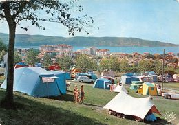 64-HENDAYE- CAMPING SASCOENEA VUE SUR LA PLAGE AU FOND L'ESPAGNE - Hendaye