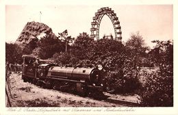 WIEN - PRATER : LILIPUTBAHN Mit RIESENRAD Und HOCHSCHAUBAHN / TRAIN MINIATURE / LILLIPUT TRAIN ~ 1920 - '30  (w-533) - Prater