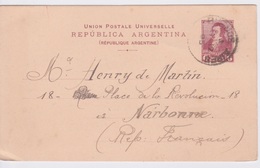 ARGENTINE - ENTIER POSTAL Rép Argentina - Rare Imprimé Précurseur 1893 - Buenos Aires à Narbonne - Covers & Documents