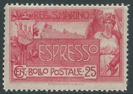 1907 SAN MARINO ESPRESSO 25 CENT MNH ** - X23 - Exprespost