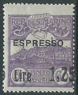 1926 SAN MARINO ESPRESSO SOPRASTAMPATO 1,25 LIRE SU 60 CENT VARIETà MNH ** - X23 - Express Letter Stamps