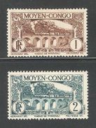 Middle Congo 1933,1c & 2c,Scott 65-66,VF MH*OG (FC-4) - Neufs