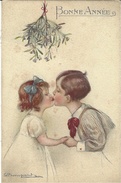 COUPLE D' ENFANTS - Bonne Année - BAISER - Illustrateur S. Bompard - Bompard, S.