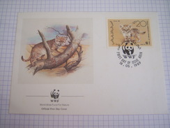 Enveloppe Premier Jour WWF - Sand Cat  - 1989 - Yemen - Brieven En Documenten