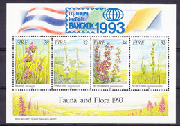 Ireland 1993 Fauna & Flora M/s Ovptd "Bangkok" ** Mnh (36540) - Blocks & Sheetlets