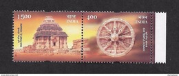 India 2001 Inde Indien Religion Hindu Hinduism Sun Temple Konark Place Of Worship  2v Se-tenant Stamp Set  MNH - Hinduism