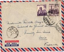 AF-L39 - EGYPTE N° 322+366 Sur Lettre Par Avion Pour La France 1955 - Brieven En Documenten