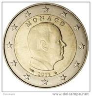 **2 EUROS  MONACO 2011 ALBERT II Pieces Peu Circulée ( Quasi Neuves )  ** - Monaco