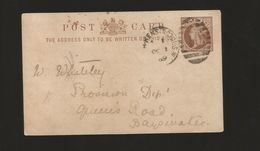 A) 1890 ENGLAND, QUEEN VICTORIA, HALF PENNY, ROYALTY, TONING POINTS, POSTAL STATIONERY. - Briefe U. Dokumente