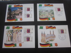4 FDC First Day Cover Timbres - Europe - Eire Irlande - FDC-Marcophilie-Lettre - Document Avion-By Air-mail-1989 - FDC