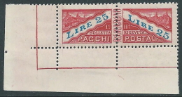 1946 SAN MARINO PACCHI POSTALI 25 LIRE LUSSO MNH ** - X43 - Paquetes Postales