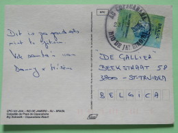 Brazil 1995 Postcard ""Rio De Janeiro Beach - Seminude Women"" To Belgium - Liberty Head - Cartas & Documentos