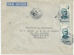 4029 MADAGASCAR Lettre 1949 6 F Sépia Général Duquesne  Yv 314 - Covers & Documents