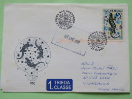 Slovakia 2010 FDC Cover Zilina To Nicaragua - Salamandra Salamander  - On Back Architecture - Cartas & Documentos