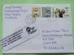 Slovakia 2014 Cover Trencin To Nicaragua - Sochi Olympic Games Shooting - Church - Architecture - Cartas & Documentos