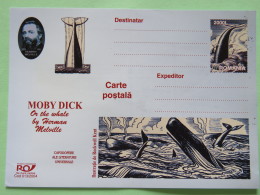 Romania 2004 Unused Stationery Postcard ""Moby Dick"" Whales Herman Melville Whale - Brieven En Documenten