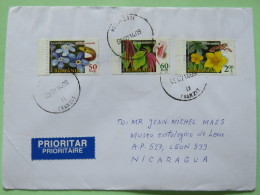 Romania 2014 Cover Bucharest To Nicaragua - Flowers Plants Amaranthus Lobster Snake Bird Turkey - Covers & Documents