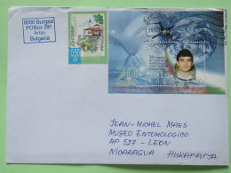 Bulgaria 2010 Cover To Nicaragua - Space Cosmonaut Souvenir Sheet - House - Brieven En Documenten