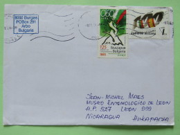 Bulgaria 2010 Cover To Nicaragua - Tree - Flags - Lettres & Documents