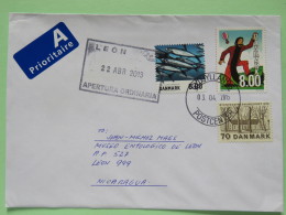 Denmark 2013 Cover To Nicaragua - Fishes - Church - Balloon - Cartas & Documentos