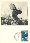 GUINEE FRANCAISE - FEMME FOULAH- CPA MAXIMUM - 1952 - BEAU TIMBRE - BEL AFRANCHISSEMENT. - Guinée Française