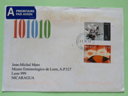 Norway 2010 Cover Tonsberg To Nicaragua - Sent On 10-10-10 But Cancelled Next Day - Art - Arnold Haukeland - Storia Postale