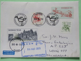 Sweden 2013 On FDC 1972 Cover Lycksele Lapponia To Nicaragua - Raindeer Sledge - Seed Fruits - Building - Bird Cancel - Briefe U. Dokumente